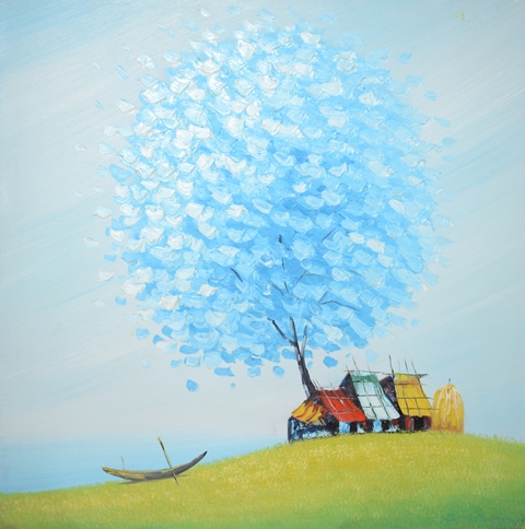 Tranh Sơn Dầu Sông Quê